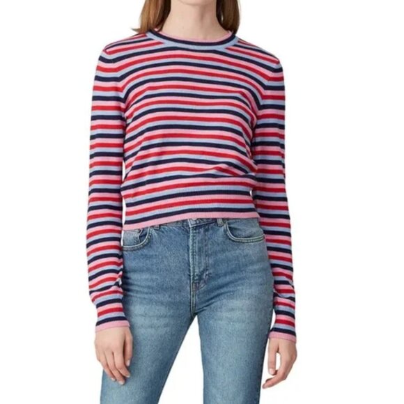 SPIRITUAL GANGSTER Rent the Runway Stripe Crop Sweater - Picture 1 of 9